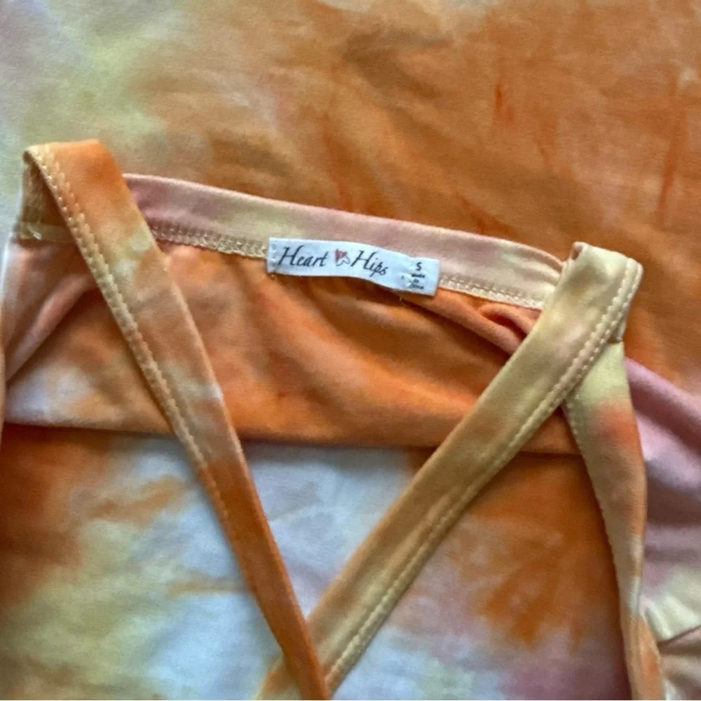 EUC Tie Dye Midi Dress - Yellow/Orange Combo size Small - Picture 6 of 6